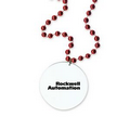 Red Medallion Bead Necklace w/ White Medallion